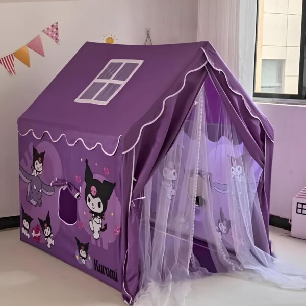 Colorfull and Extremely Light Weight Indoor and Outdoor Kids Play Tent House for 3-8 Years Old Kids Girls and Boys (Prple CAT 0123) - Image 3