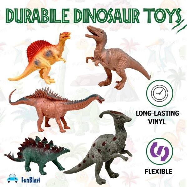 FunBlast Dinosaur Toy for Kids, Pack of 6 Pcs Dinosaurs Animals Figures Toys for Kids, Boys, Dinosaur Toys for Kids, Animal Figure Play Set for Kids, Boys, Girls - Multicolor - Image 5