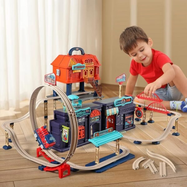 Kids City Tracks Toys 191+ PCS Train Tracks Toy for 3 4 5 6 7 Year Old Boys & Girls, Track Play Set Create City Train Games Toddler Birthday Gift - Image 2