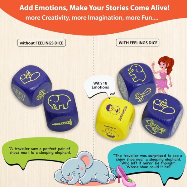 Chalk and Chuckles Rolling Tales, Story Telling Wooden Dice Cubes Age 5-99 Years Old, Learning and Education Game, Birthday Gifts for Boys and Girls - Image 6