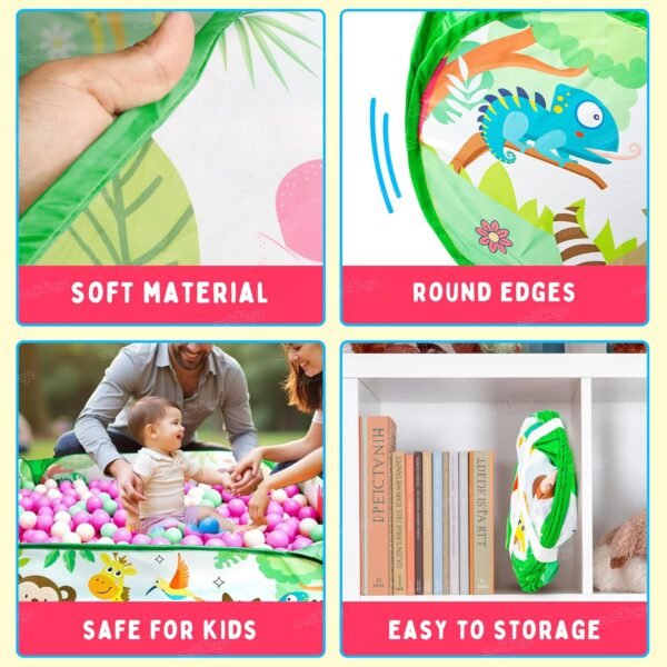 Zest 4 Toyz Play Ball Pool for Kids Zoo-Themed Foldable Pool Indoor and Outdoor Activity Fun Zoo Design for Toddler Boys and Girls (Balls Not Included) - Image 5