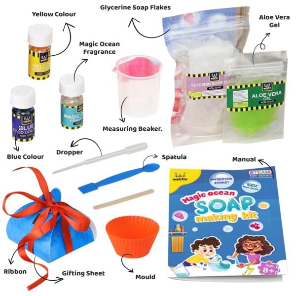 Webby DIY Soap Making Kit |STEM | Educational & Learning | Science Experiment Kit | Activity Kit for Boys & Girls Toy Age 8+ - Image 3