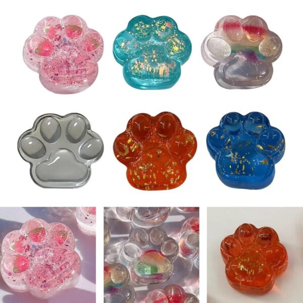Cat Paw Sensory Toy Party Favors Pocket for Kids Adults Soft Rubber Hand Toy Pink - Image 3