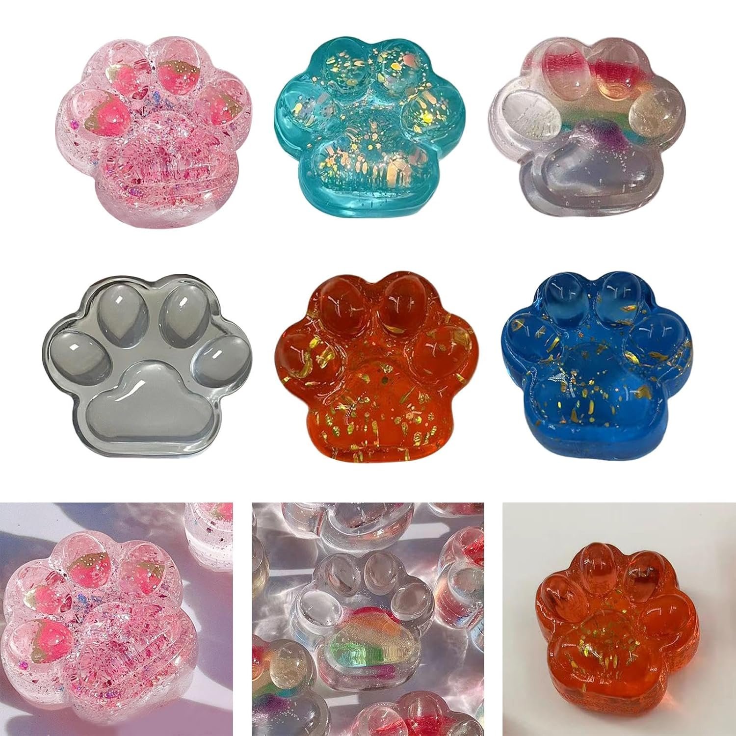 Cat Paw Sensory Toy Party Favors Pocket for Kids Adults Soft Rubber Hand Toy Pink - Image 3