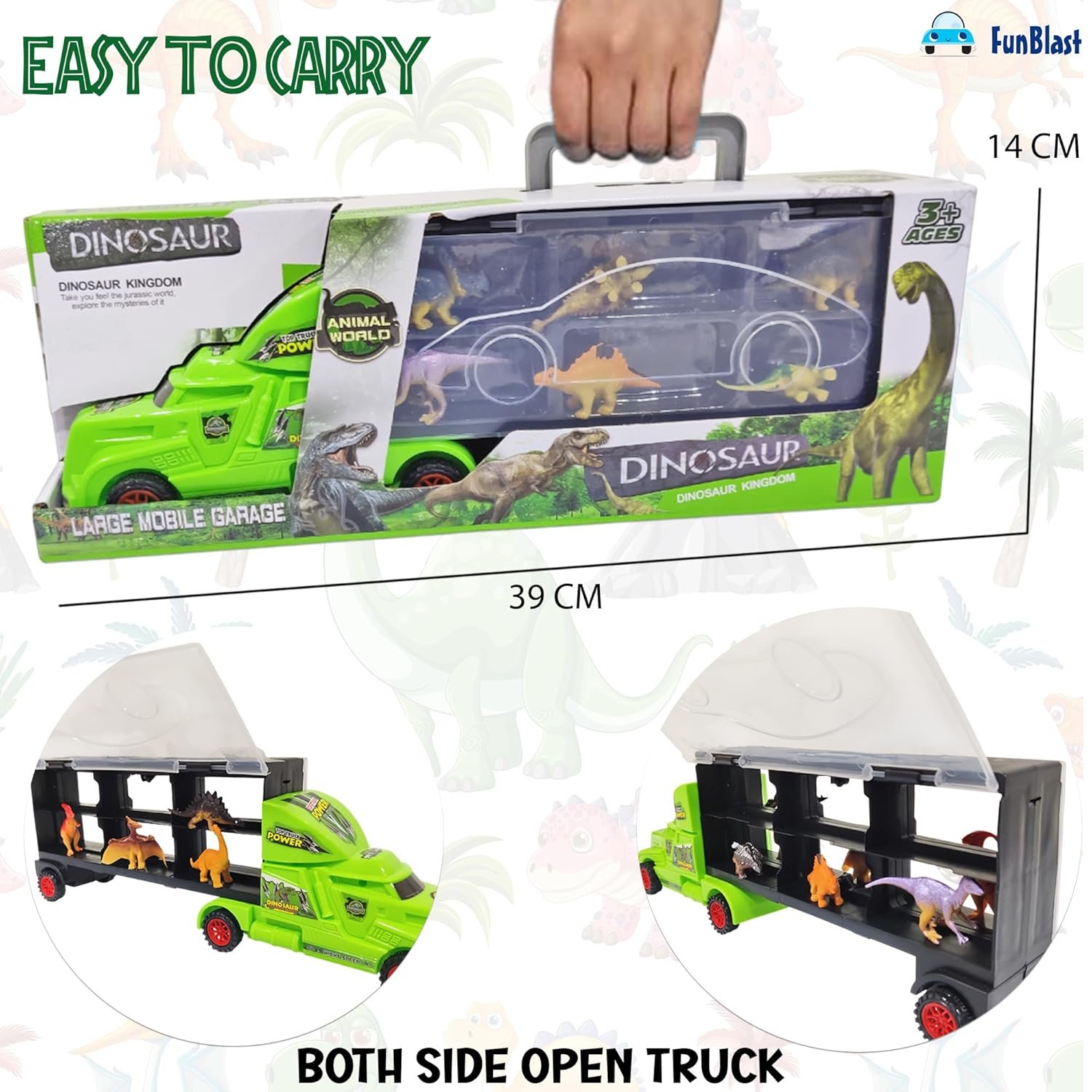 FunBlast Dinosaur Truck Toys for Kids - Dinosaur Carrier Transport Truck Toy Vehicles for 3+ Years (Random Color) - Image 5