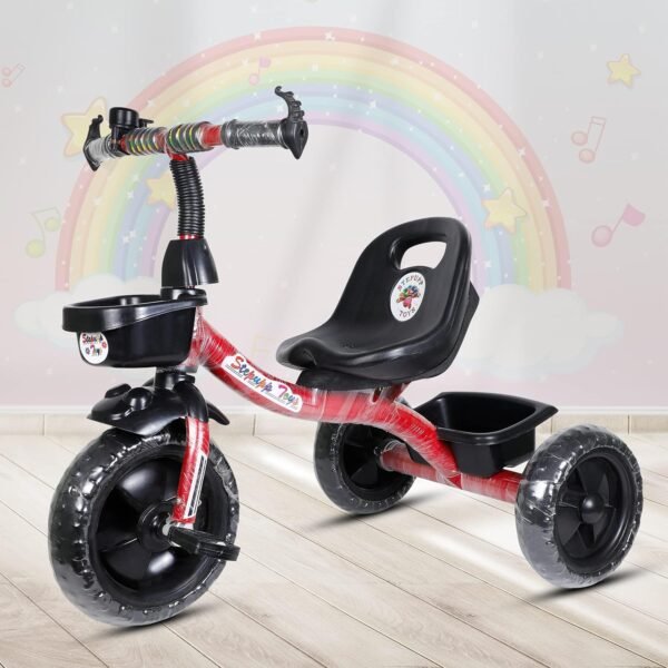 Tricycle for Kids Green Colour with Basket Baby Tricycle for Baby boy or Baby Girl Kids trikes or Toddler Tricycle for 1-4 Years Kids (Red) - Image 2