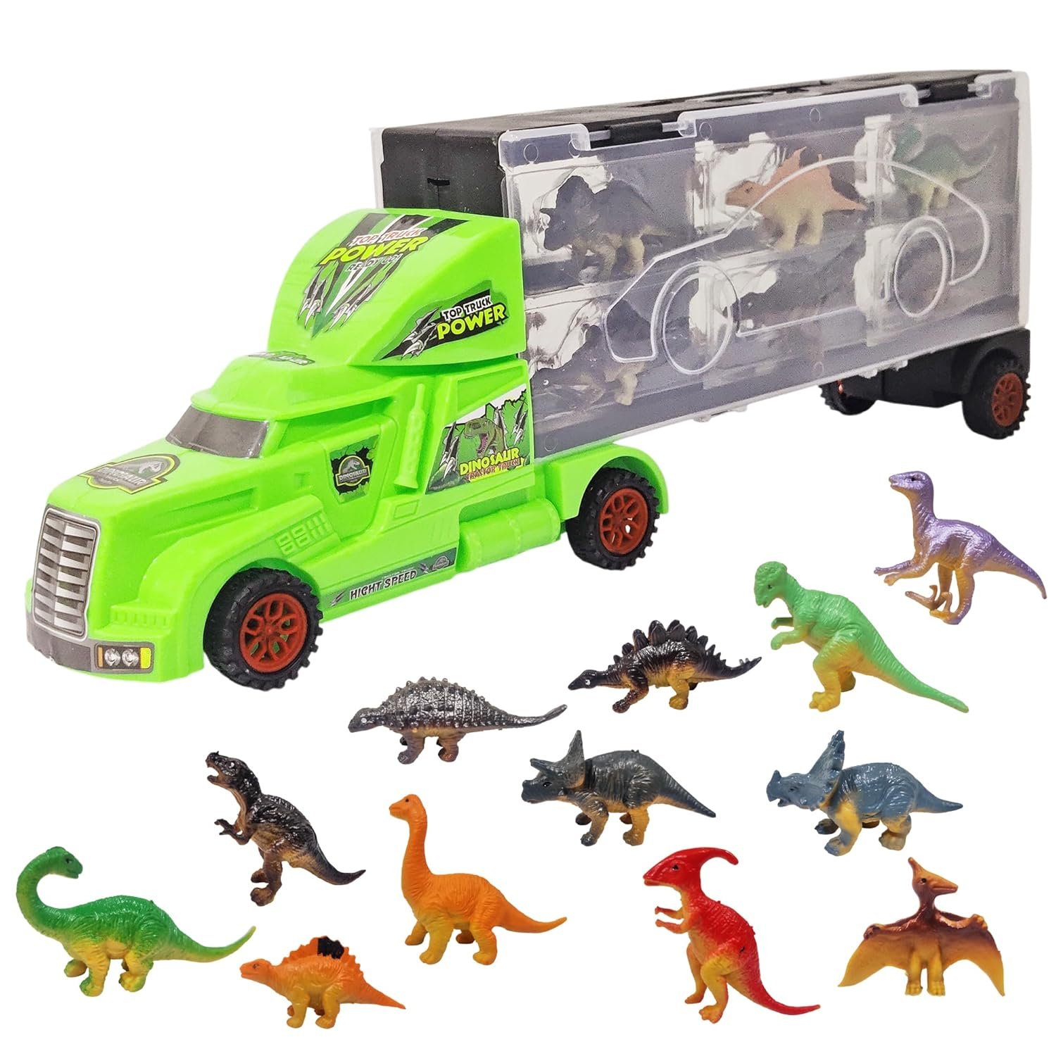 FunBlast Dinosaur Truck Toys for Kids - Dinosaur Carrier Transport Truck Toy Vehicles for 3+ Years (Random Color)