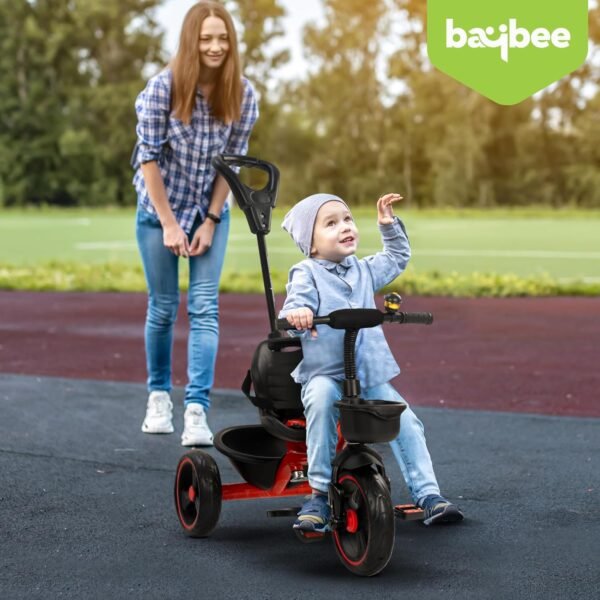 Baybee Terra Pro Baby Tricycle for Kids | Smart Baby Trike Cycle with Adjustable Parental Handle, Front & Back Storage & Foot Rest | Children Bicycle for Kid | Kids Cycle for 2-5 Years Boy Girl (Red) - Image 2