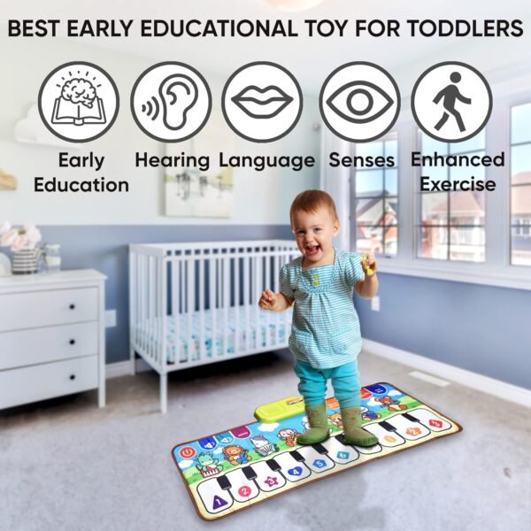 Baby Playing mat with Music and Sound Dance Floor Mat Carpet Folding Piano Mat for Kids Blanket Touch Mat for 1-6 Year Old Boys Girls(80 * 30 cm/1 pcs) - Image 5