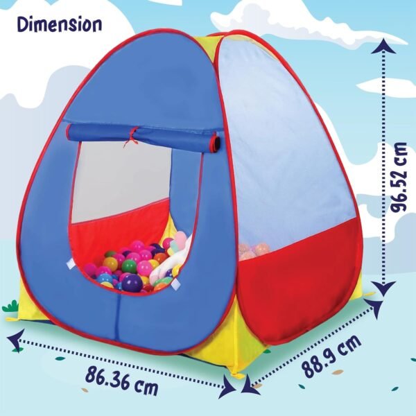 Triangle Shape Foldable Ball Pit,Pop Up Children Play Tent with 20 Balls|Portable Toys Safe for Kids |Foldable Play Tent Indoor Outdoor Toys|Ball Pool for 1-5 Years Kids,Multicolor - Image 2