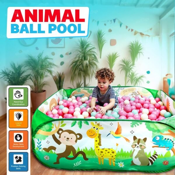 Zest 4 Toyz Play Ball Pool for Kids Zoo-Themed Foldable Pool Indoor and Outdoor Activity Fun Zoo Design for Toddler Boys and Girls (Balls Not Included) - Image 4