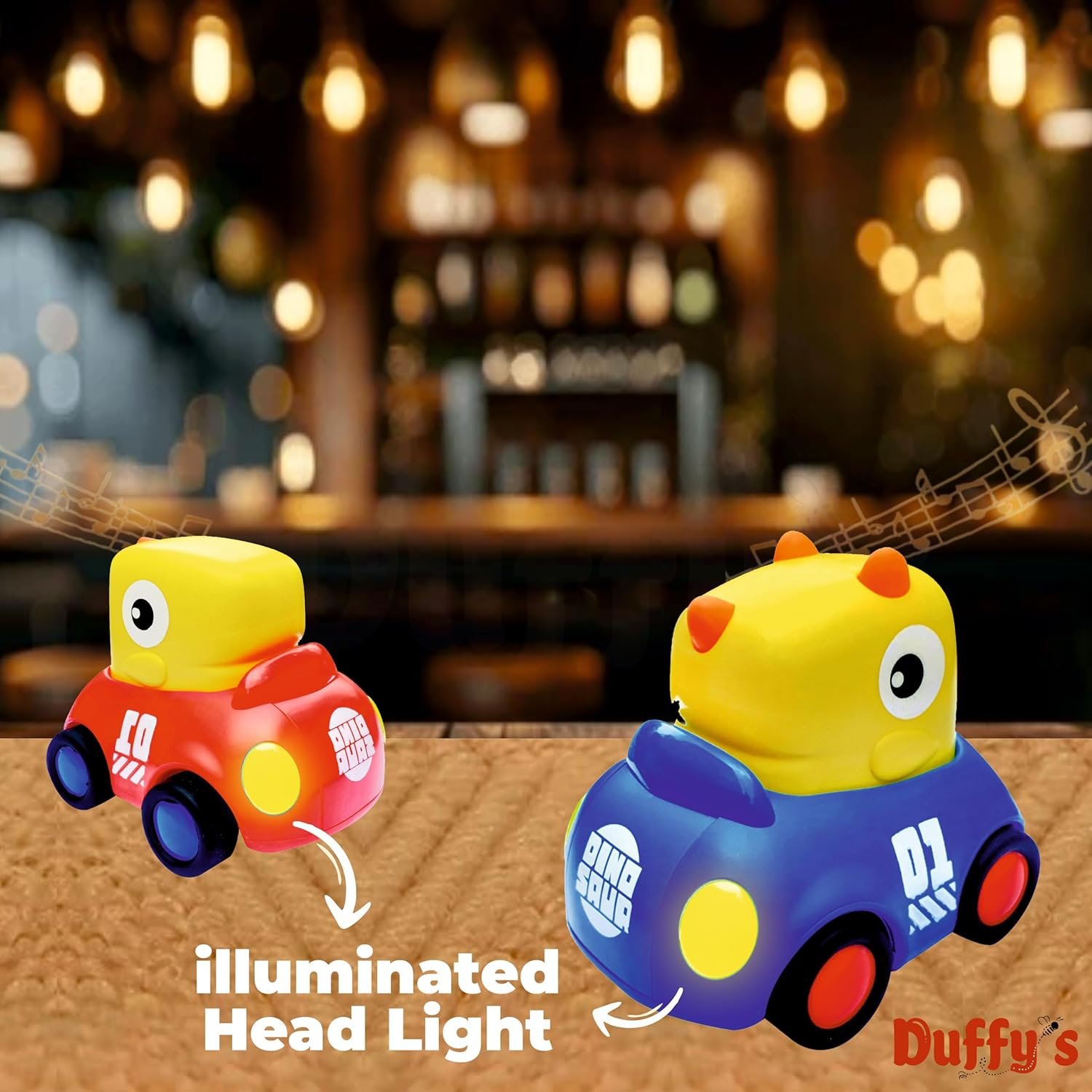 Duffy\'s Musical Baby Dinosaur Toy Cars for 1 2 3 Year Old Friction Powered Musical with Lighting Car Kids Toys Age 1 2 3 4 5 Baby Toys 12-18 Months 1st Birthday Gift for Kids Toys (Pack of 1) - Image 6