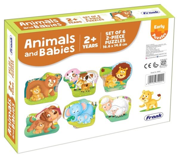 Frank Animals and Babies (Set of 6) 2 Pcs Puzzle -Early Learner Educational Jigsaw Puzzles Set for Kids 2 Years and Above - Educational Toys and Games - 32902 - Image 5
