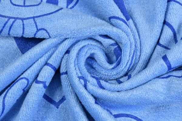 Kids Bath Towel for Girls Boys - Soft Premium Microfiber Quick Drying Towels for Unisex Kids - Cartoon Print Wash Dry Cloth Towel for Babies Toddlers, Pack of 1, 60 x 120 CM, Blue Bear - Image 5