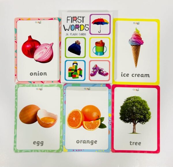 Thick 72 First Words Flash Cards - Age 1-2 Yrs, 36 Double Sided Cards, Montessori Toys, Educational Language_Skills Preschool Learning for Toddlers - Image 2