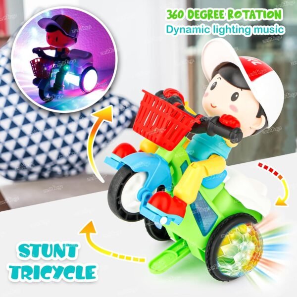 Zest 4 Toyz Stunt Tricycle Bump and Go Musical Toy with 4D Lights, Dancing Toy, Battery Operated Toy Plastic for Boys Girls - Multi Color - Image 3