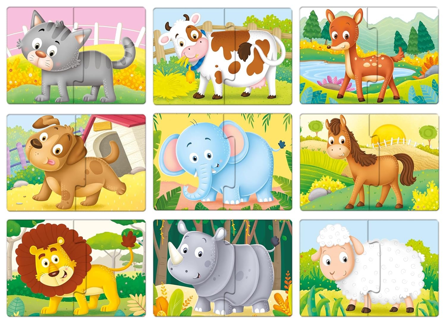 Frank Animal Friends (Set of 9) 2 Pcs Puzzle -Early Learner Educational Jigsaw Puzzles Set for Kids 2 Years and Above - Educational Toys and Games - 32901 - Image 4