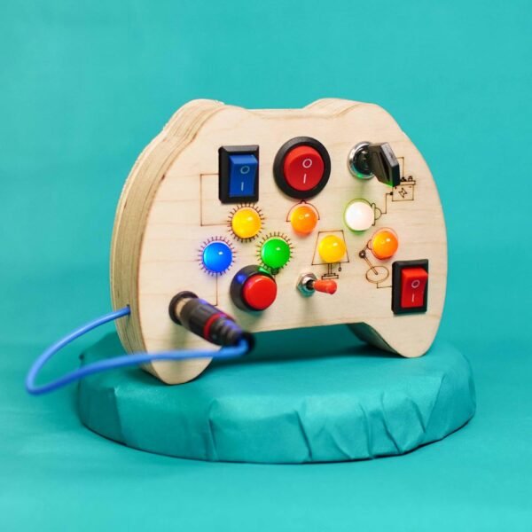 Toys Busy Board Game Pad V2 with Led Light,Sensory Toys for Toddlers,Kids,Montessori Toys with Toggle Switch,Travel Toys for Educational Activities for 1-6 Year Old Boys & Girls,Beige - Image 4