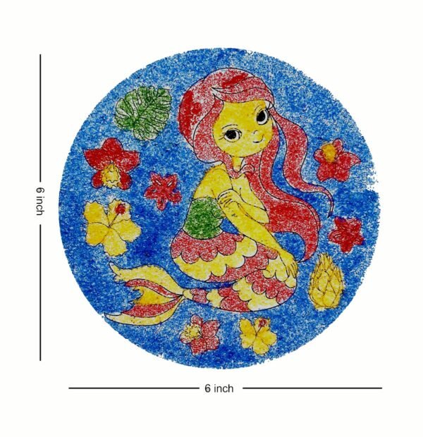 2 Pc Tainted Glass Sand Art Window Sun Catcher- Mermaid and Unicorn | Sand Art and Craft Kit | Art Activity | Gift for Girls | Kids Craft Activity Kit for 5-8 Year Old - Image 3