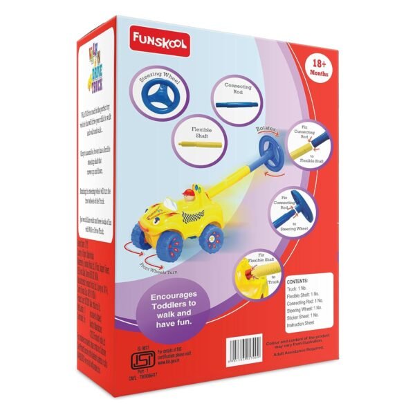 Giggles Funskool Walk N Drive Truck, Fun & Development Toy for Babies, Encourage Walking In Infants, Improve Balance & Coordination, Stimulate Senses, Multicolour, Gift Set for Kids, Ages 18+ Months - Image 3