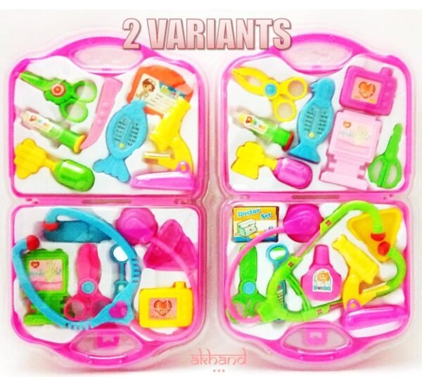 Combo Of Doctor Set And Beauty Set Toy For Kids- Multi Color - Image 5