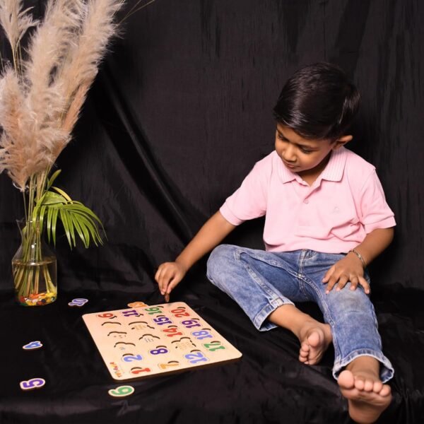 Wooden Learning Educational Board for Kids | Puzzle Toys for 2 Years Old Boys & Girls | Toys for Kids (Numbers) (123) - Image 2