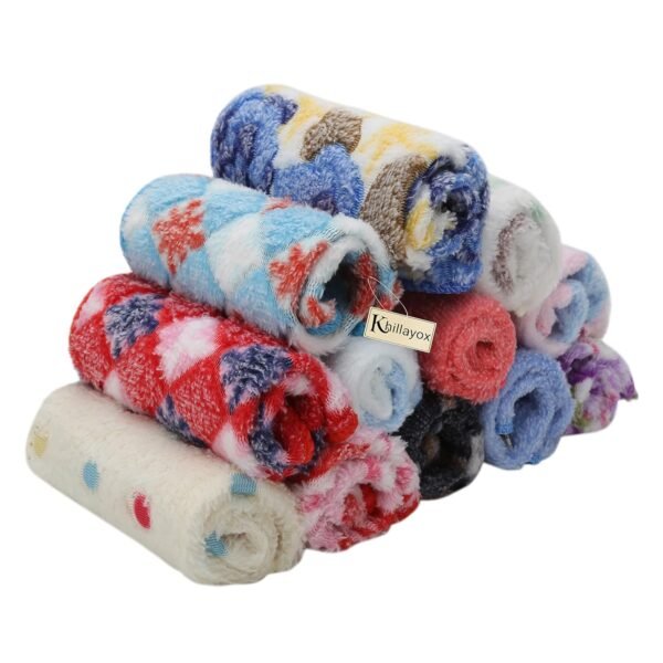 Microfiber Small Size Face Towel/Handkerchief/Rumal - 400 Gsm/Extra Soft And Super Absorbent Face Towels For Women\'S, Kids And Newborn Babies - Set Of 12 - (1 Dozen)-(25X25 Cm), Multi - Image 3