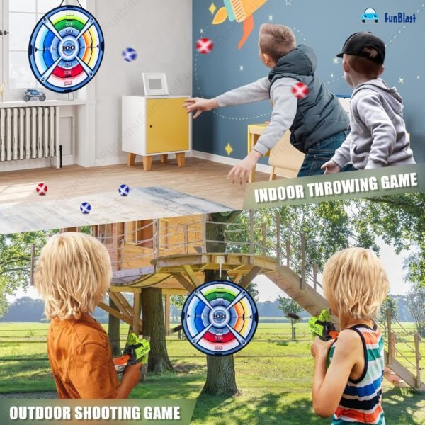 FunBlast Gun Toy For Kids Gun With Sticky Target Dart, Foam Bullets & Sticky Balls, Target Shooting Games, Long Range Shooting Darts Gun Toy For Kids, Indoor Outdoor Fun Games, Multicolor - Image 3