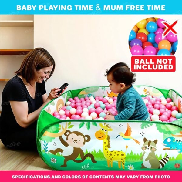 Zest 4 Toyz Play Ball Pool for Kids Zoo-Themed Foldable Pool Indoor and Outdoor Activity Fun Zoo Design for Toddler Boys and Girls (Balls Not Included) - Image 3