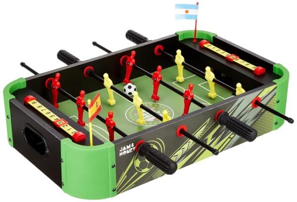 Amazon Brand - Jam & Honey Foosball Table | Soccer Board Game for Boys and Girls Age 5-12 Years | Portable | Indoor Outdoor Board Game | Medium | 51 x 37 x 10 cm