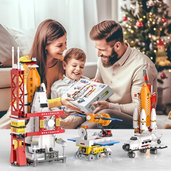 Amitasha 3in1 Space Rover Exploration Building Blocks Rocket Launcher Construction Toy Set Brick Kit for Kids Birthday Gift Boys & Girls - Image 2