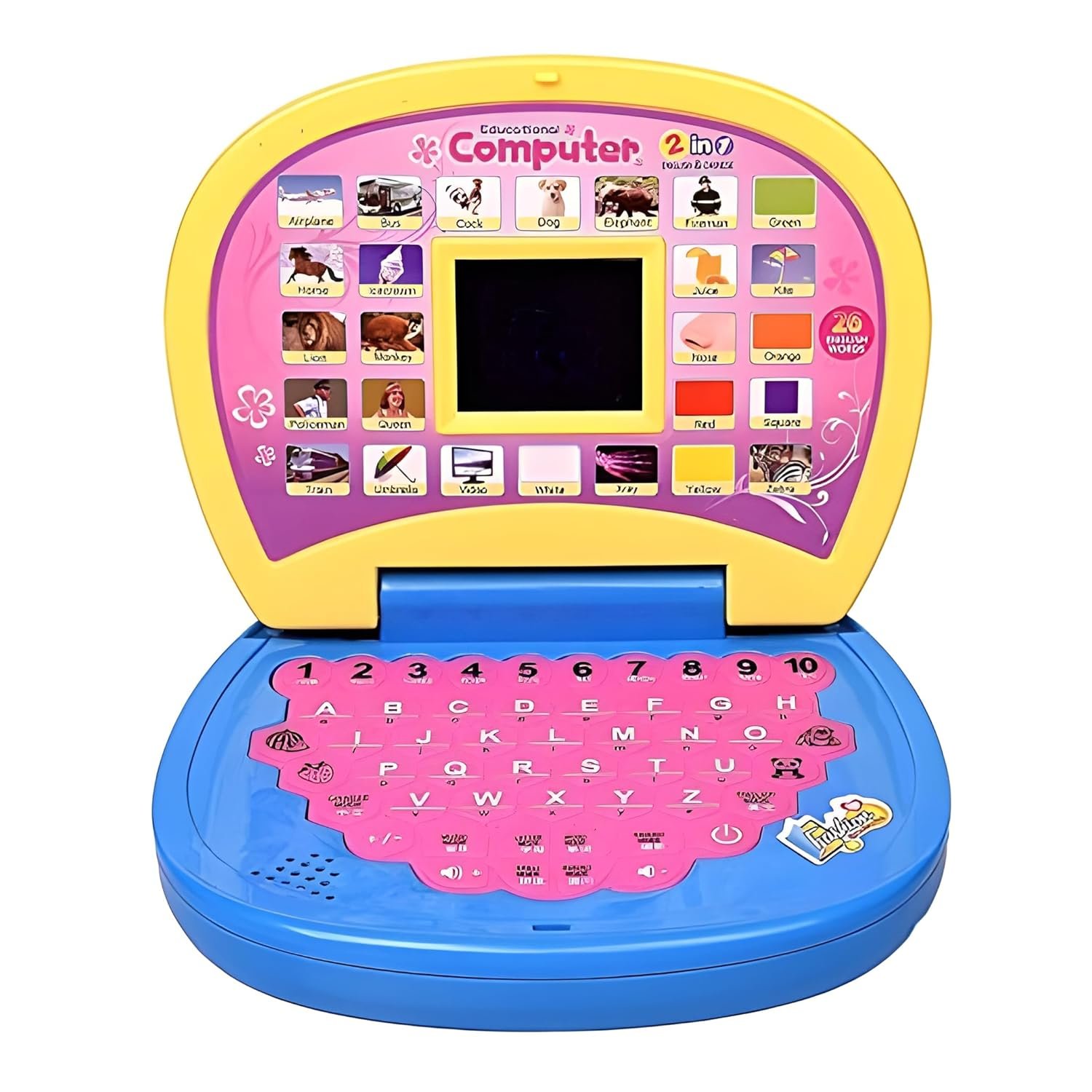 Fun express Kids Laptop Computer Toy Baby Laptops for Kids 1 2 3-6 Years Activity Electronics Number & Alphabet Charts for Kids Learning Educational Toy with Sound and Music (Laptop Blue Small)