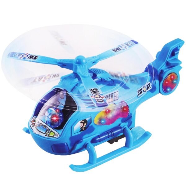 360 Degree Rotation, Musical and 3D LED Lights Helicopter Toy for Boys and Girls and for 2-5 Year Baby Boy Girl Kids and Children | Plane for Toddlers Childrens | Color - Blue