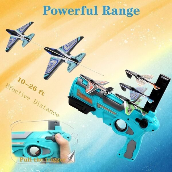 Graphene Airplane Launcher Gun, Safe and Fun Shooting Guns for Kids, Paper Foam Gliders for Quick and Easy Operation, Nearly Unbreakable Plastic, Ideal for Kids Ages - Image 4