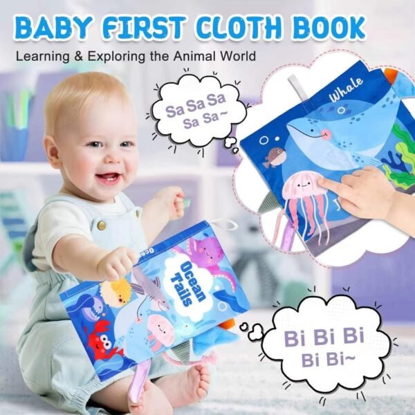 Kidology Learning Tails Book, Children\'s Tail Cloth Book Set, Tear Resistant Books with Rustling Sound, Early Educational Toy for 0-3 Years Boys & Girls, Ideal for Baby Showers - Image 4