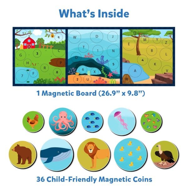 Skillmatics Magnetic Matching Activity - Letters, Numbers & Animals, Preschool Learning Toy & Game for Kids, 35+ Magnetic Pieces, Gifts for Boys & Girls Ages 3, 4, 5, 6 - Image 3