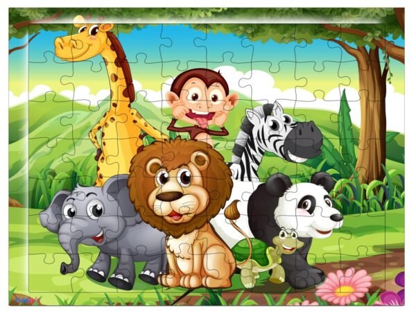 Fiddlys 54 Pcs Wood Jigsaw Puzzles for Kids & Children Age 6+ Animal World and Sea World (Pack of 5) - Image 2