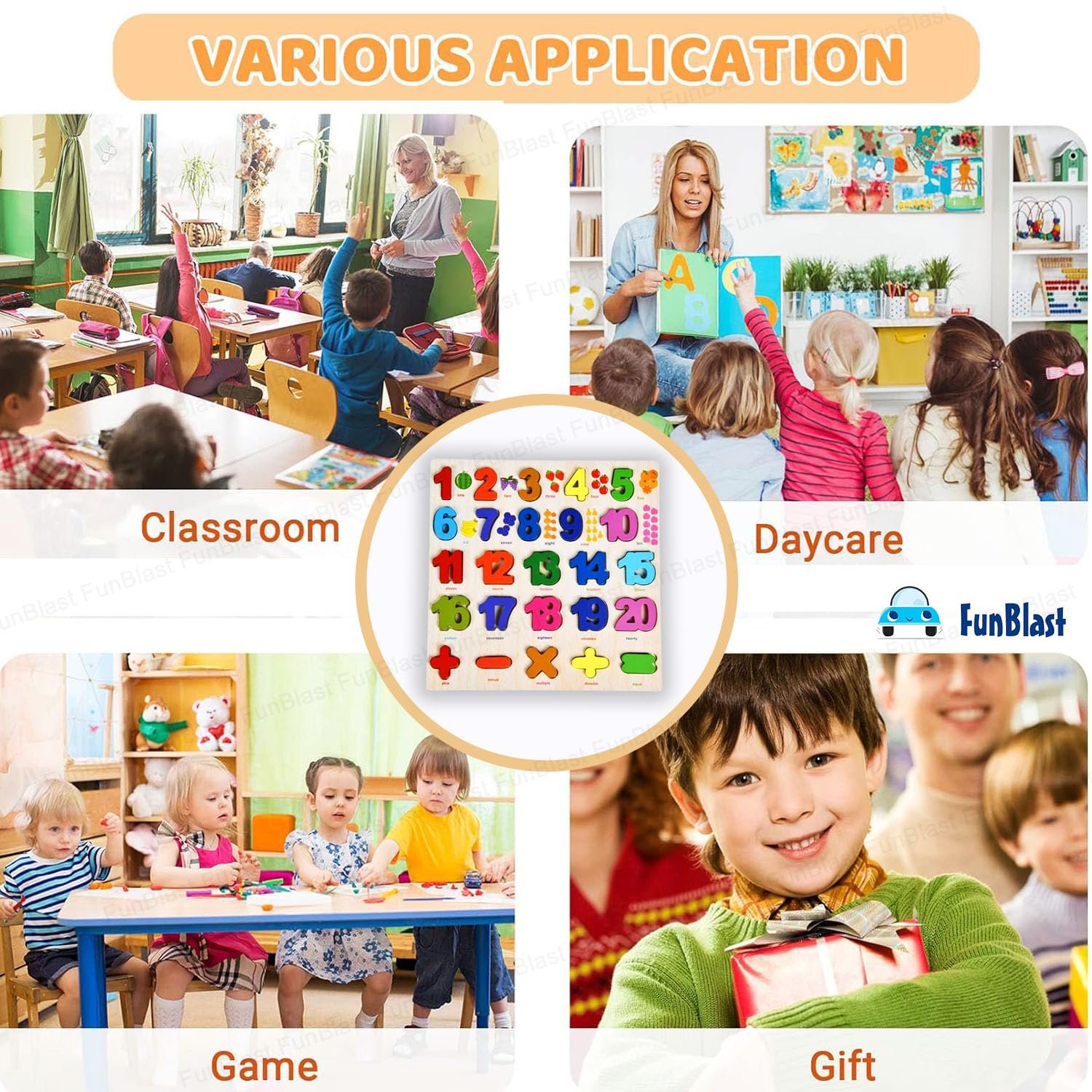 FunBlast 3D Wooden Number Learning Board – Numer and 123 Learning Educational Board for Kids/Toddlers/Children | Montessori Digital Board Educational Number Learning Puzzle Toy - Image 6
