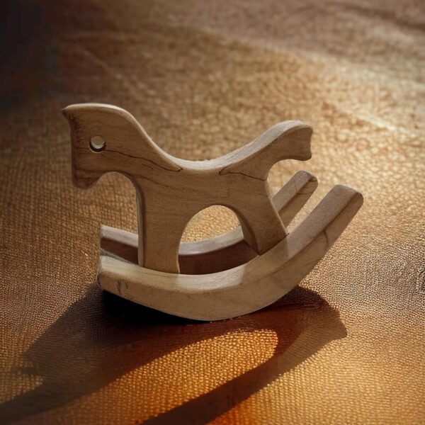 Mini Swing Horse for Toddlers Pure Neem Wood, Brown - Image 3