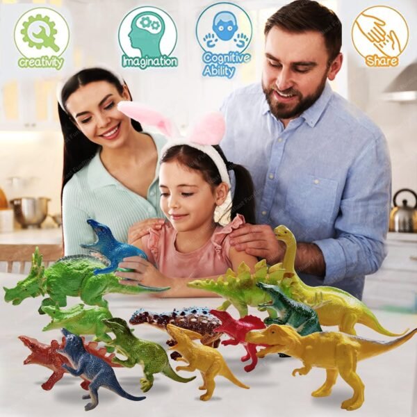 FunBlast Dinosaur Figures Play Set - 14 Pcs Dinosaur World Animals Toys for Kids - Best Birthday Return Gifts - Image 2