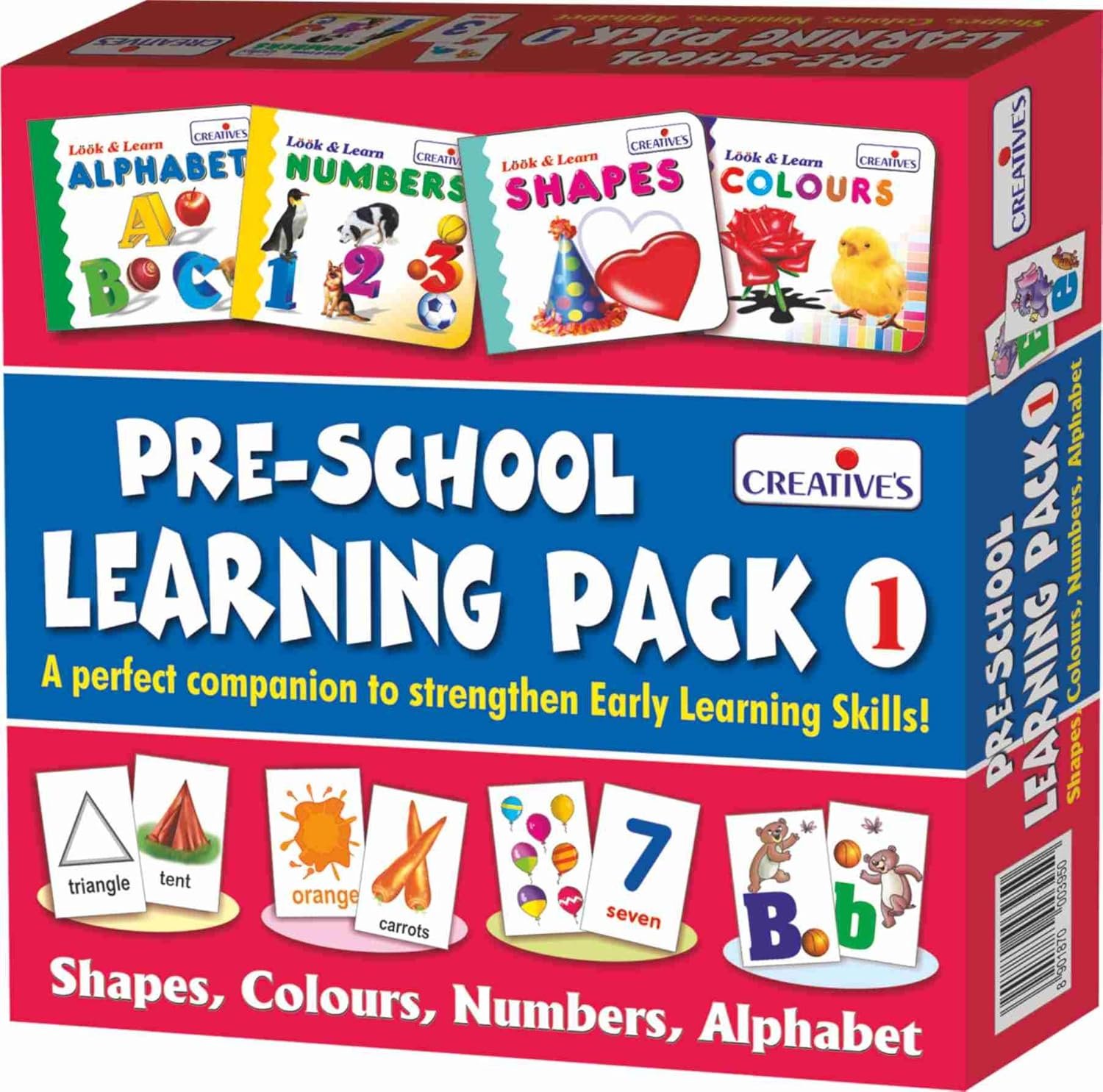 Creative\'s Pre-School Learning Pack-1 | Preschool Series | Learning Kit | Early Learning Pack |Board Books & Cards Education Pack for 3 to 5 Year\'s Kids |