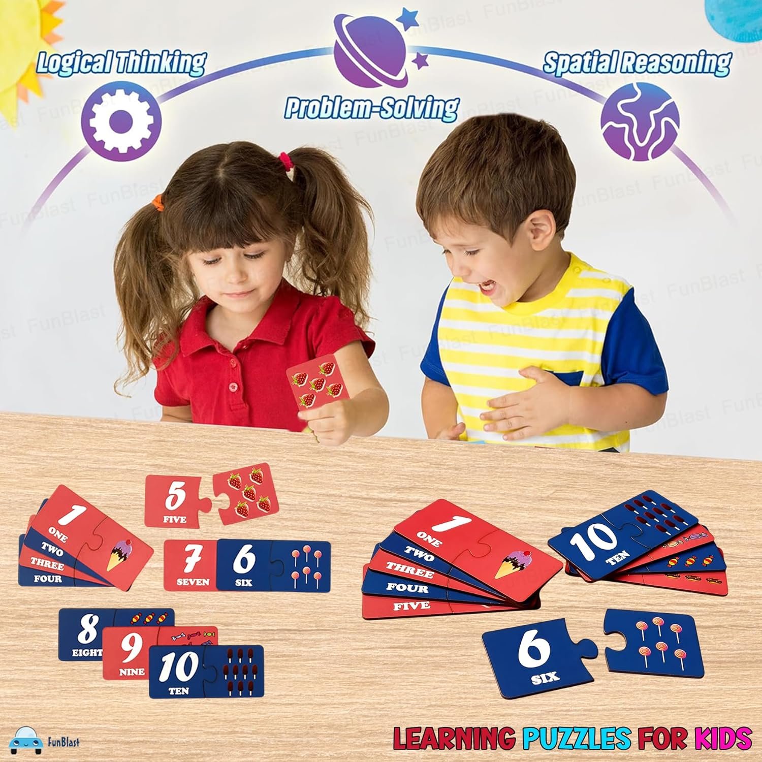 FunBlast Wooden Number Jigsaw Puzzle for Kids Jigsaw Puzzle for Kids of Age 3-5 Years – 24 Pcs (Multicolor) - Image 5