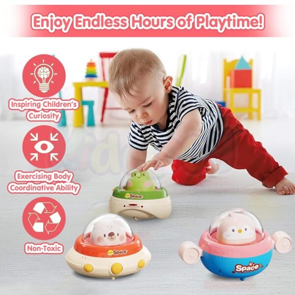 Kidology 1Pcs Press & Go Friction-Powered Space Cars for Babies 0-3 Years – Mini Racing Car, Push & Go Vehicle for Early Learning, Motor Skill Development, Fun Toy for Toddlers & Kids - Random Color - Image 5