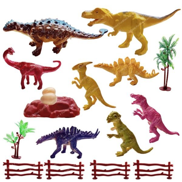 FunBlast Dinosaur Figures Play Set - 8 Pcs Animal Figures for Kids, World Toys, Best Birthday Return Gifts