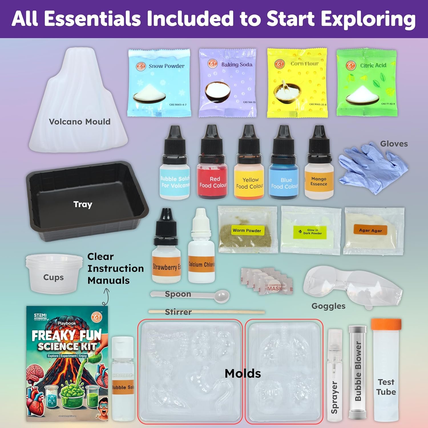 Butterfly EduFields Freaky Science kit For Boys & Girls Age 8-14 | Science Experiment Kit | Jelly organs, Slushy snow&more | Birthday Gift for Kids | STEM educational DIY Toys for 8,9,10,12,13,14 Year - Image 4