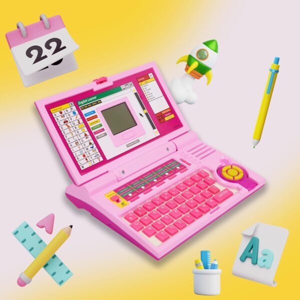 Cable World Educational Laptop Computer Toy Educational Computer for Kids Above 3 Years - 20 Fun Activity Learning Machine, Now Learn Letter, Words, Games, Mathematics, Music, Logic, Memory Tool,Blue - Image 5