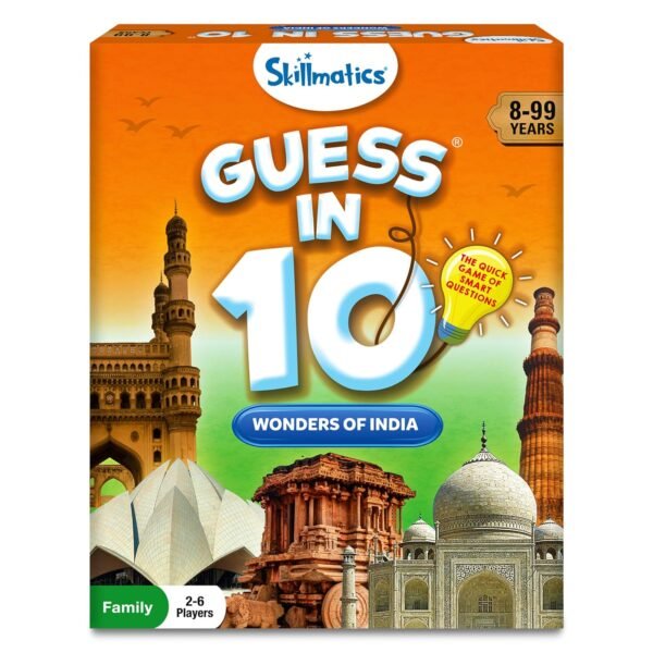 Skillmatics Guess in 10 Wonders of India, Perfect for Boys, Girls, Kids, and Families Who Love Card Games, Educational Games, Board Games, Trivia Gifts for Ages 8, 9, 10 and Up