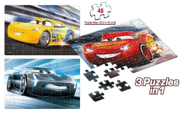 Frank Disney Pixar Cars 3 (48 Pieces) 3 in 1 Jigsaw Puzzle for Kids Above 5+ Years - Fun & Challenging Brain Booster Games - for Focus and Memory - 11314 - Image 4