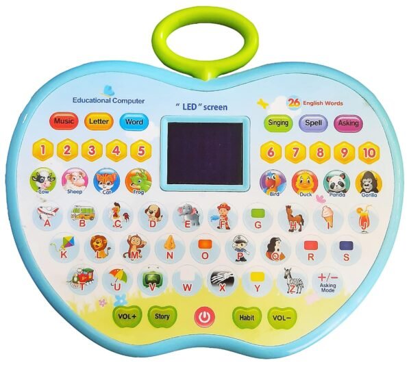 SUPER TOY Alphabet Number Learning Electronic Tablet LED Display Musical Laptop Toy for Toddlers Age 2-5 Years Boys Girls Birthday Gift