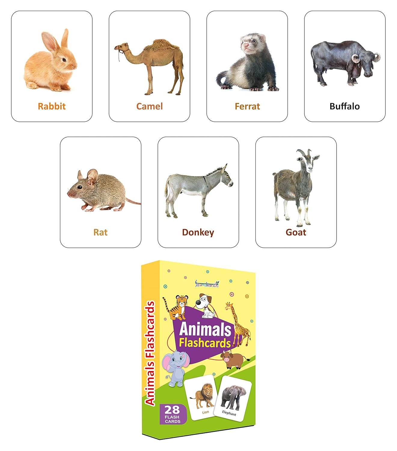 Premium Animals Flash Cards for Kids Early Learning | Easy & Fun Way of Learning 1 Year to 6 Years Babies Smart Toys - Image 2
